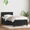 vidaXL Boxspringbett mit Matratze & LED Schwarz 80x220 cm Samt
