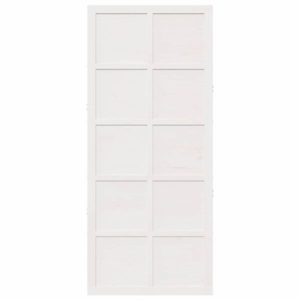 vidaXL Scheunent&uuml;r Wei&szlig; 80 x 2,5 x 208 cm Massives Kiefernholz