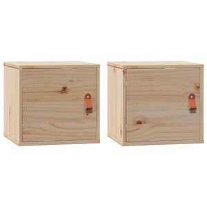 vidaXL Wandschr&auml;nke 2 Stk. 31,5x30x30 cm Massivholz Kiefer