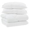 vidaXL Winterbettdecke mit Kissen 3 pcs Wei&szlig; Mikrofaser