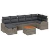vidaXL Gartensofa-set mit Kissen mit Speicher 8 pcs Grau Poly-Rattan
