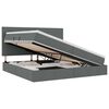 vidaXL Aufbewahrungsbett mit Matratze Dunkelgrau 200 x 200 cm Stoff