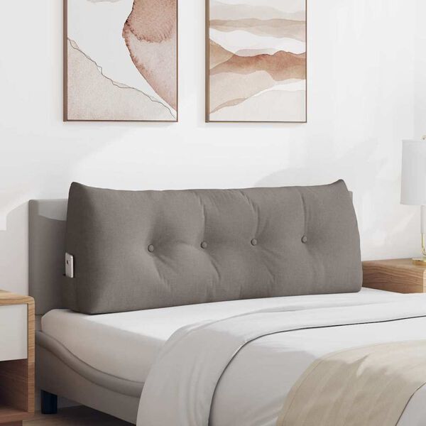 vidaXL R&uuml;cken Kissen Taupe 120 x 24 x 50 cm Stoff