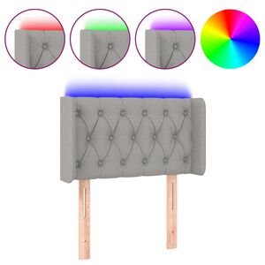 vidaXL LED Kopfteil Hellgrau 83x16x78/88 cm Stoff