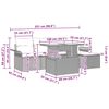 vidaXL Gartensofa-set mit Kissen 6 pcs Braun Poly-Rattan