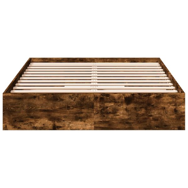 vidaXL Bettgestell mit Schubladen R&auml;uchereiche 140x200cm Holzwerkstoff