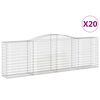 vidaXL Gabionen mit Hochbogen 20 Stk 400x50x120/140cm Verzinktes Eisen