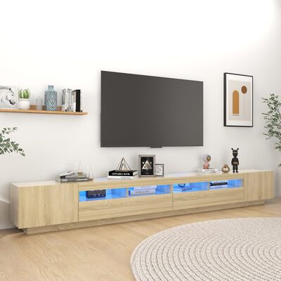 vidaXL TV-Schrank mit LED-Leuchten Sonoma-Eiche 300x35x40 cm