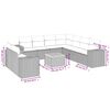 vidaXL 10-tlg. Garten-Sofagarnitur mit Kissen Beige Poly Rattan