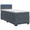 vidaXL Boxspringbett mit Matratze und LED Dunkelgrau Einzeln Samt