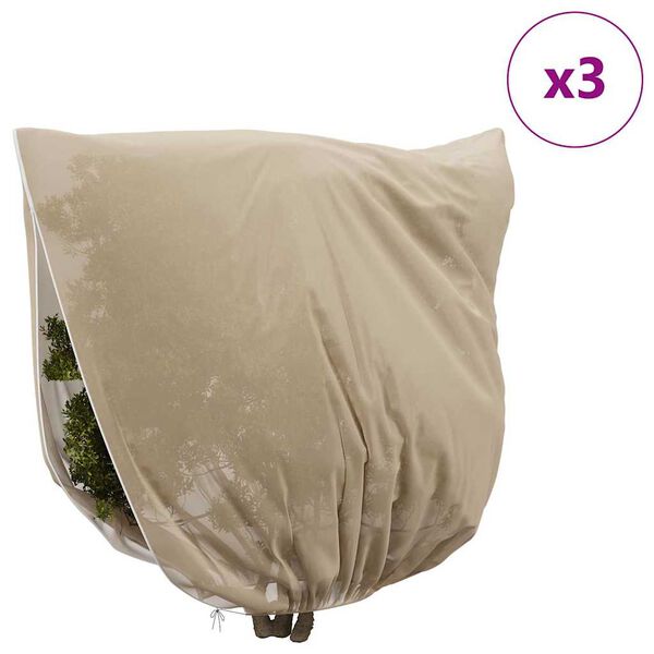 vidaXL Winterschutz fur Pflanzen 3 pcs Beige 3 x 3,93 m Vliesstoff