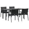 vidaXL 5-tlg. Garten-Essgruppe mit Kissen Poly Rattan und Stahl