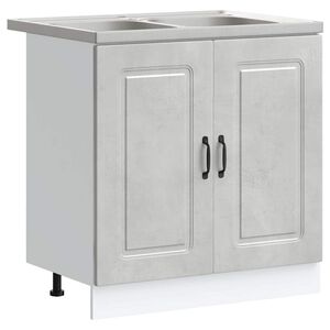 vidaXL K&uuml;chenschrank Kalmar Betongrau 80 x 46 x 81.5 cm Holzwerkstoff