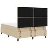 vidaXL LED Boxspringbett Hellgrau und Wei&szlig; 160 x 200 cm Cordstoff