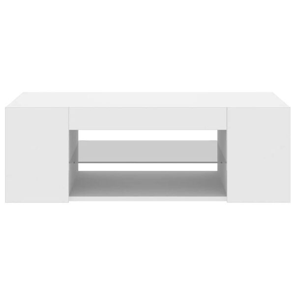 vidaXL TV-Schrank mit LED-Leuchten Wei&szlig; 90x39x30 cm