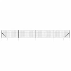 vidaXL Maschendrahtzaun mit Bodenh&uuml;lsen Anthrazit 0,8x10 m