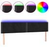 vidaXL LED Kopfteil Schwarz 200x5x78/88 cm Samt