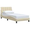 vidaXL Bettgestell ohne Matratze "Hanko" Creme 90x190 cm Stoff