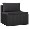 vidaXL 11-tlg. Garten-Lounge-Set mit Kissen Poly Rattan Schwarz