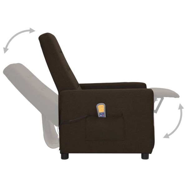 vidaXL Massagesessel Dunkelbraun Stoff