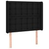 vidaXL LED Kopfteil Schwarz 93x16x118/128 cm Stoff
