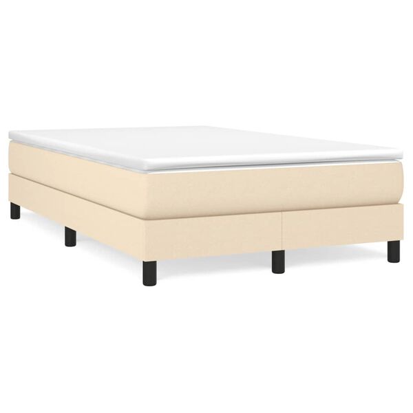 vidaXL Boxspringbettgestell Creme 120x200 cm Stoff