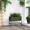 vidaXL Hochbeet Gartenpflanzer Olivgr&uuml;n 60 x 26 x 45 cm Stahl