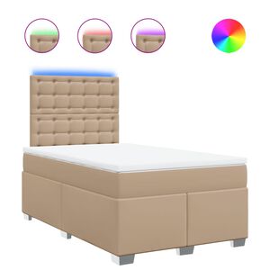 vidaXL Boxspringbett Matratze Cappuccino-Braun 120x190 cm Kunstleder