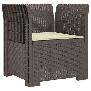 vidaXL 1-Sitzer Sessel mit Kissen Rattan-Look PP Hellgrau
