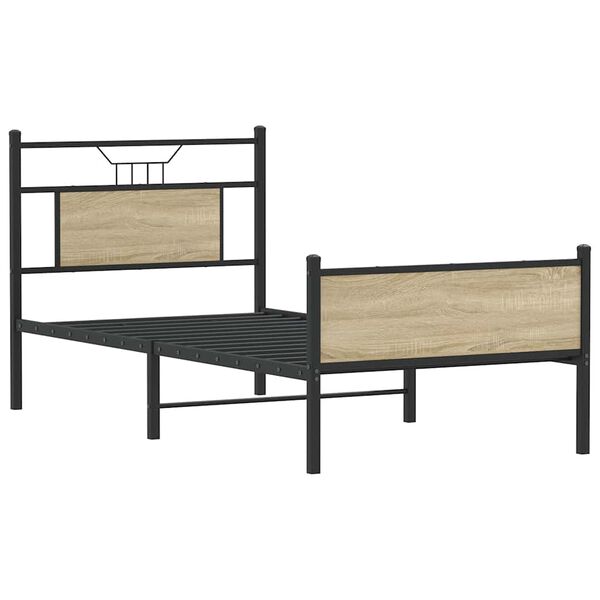 vidaXL Bettgestell ohne Matratze Sonoma-Eiche 90x200 cm Holzwerkstoff