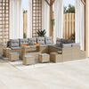vidaXL Gartensofa-set mit Kissen 14 pcs Beige Poly-Rattan