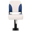 vidaXL Klappbarer Bootsitz 2er-Set Blau und Wei&szlig; 41x36x48 cm