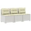 vidaXL 3-Sitzer Garten Sofa mit Kissen Rattan-Look 3-Sitzer PP Wei&szlig;