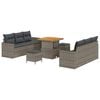 vidaXL Garten-Sofa-Set 9 pcs Grau Poly-Rattan