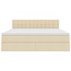 vidaXL Aufbewahrungsbett mit Matratze Creme 180 x 200 cm Holzwerkstoff