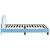 vidaXL Kinderbettgestell mit Kopfteil mit Kopfteil Blau 90 x 190 cm PU