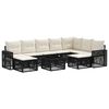 vidaXL Gartensofa-set 10 pcs Schwarz und Cremewei&szlig; Poly-Rattan