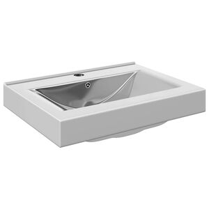 vidaXL Waschbecken mit &Uuml;berlauf 60x46x16 cm Keramik Silbern