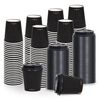vidaXL Pappbecher mit Deckel 200 ml 250 Stk. Schwarz