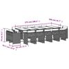 vidaXL 15-tlg. Garten-Essgruppe mit Kissen Braun Poly Rattan
