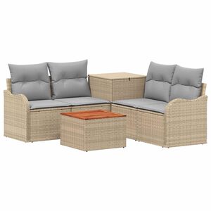 vidaXL Sofa Set 6 stk. Beige und Hellgrau 55 x 55 x 37 cm