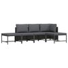 vidaXL 5-tlg. Garten-Sofagarnitur mit Auflagen Grau Poly Rattan