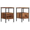 vidaXL Nachttische 2 Stk. Altholz-Optik 34x36x50 cm Holzwerkstoff