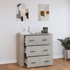 vidaXL Sideboard Betongrau 80x33x70 cm Holzwerkstoff