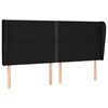 vidaXL Kopfteil mit Ohren Schwarz 163x23x118/128 cm Stoff