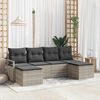 vidaXL Garten-Sofa-Set mit Kissen mit Speicher 6 pcs Hellgrau