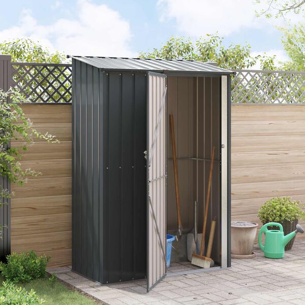 vidaXL Gartenh&uuml;tten Anthrazit 140,5 x 74 x 200 cm Metall