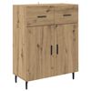 vidaXL Highboard 2 pcs Artisan-Eiche Engineered Wood und Glas