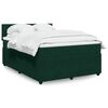vidaXL Boxspringbett mit Matratze Dunkelgr&uuml;n 160x200 cm Samt