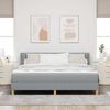 vidaXL Boxspringbett mit Matratze Hellgrau 180 x 200 cm Stoff
